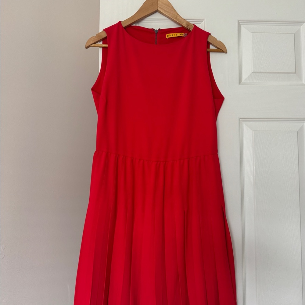 SOLD - Chic Red Pleated Dress